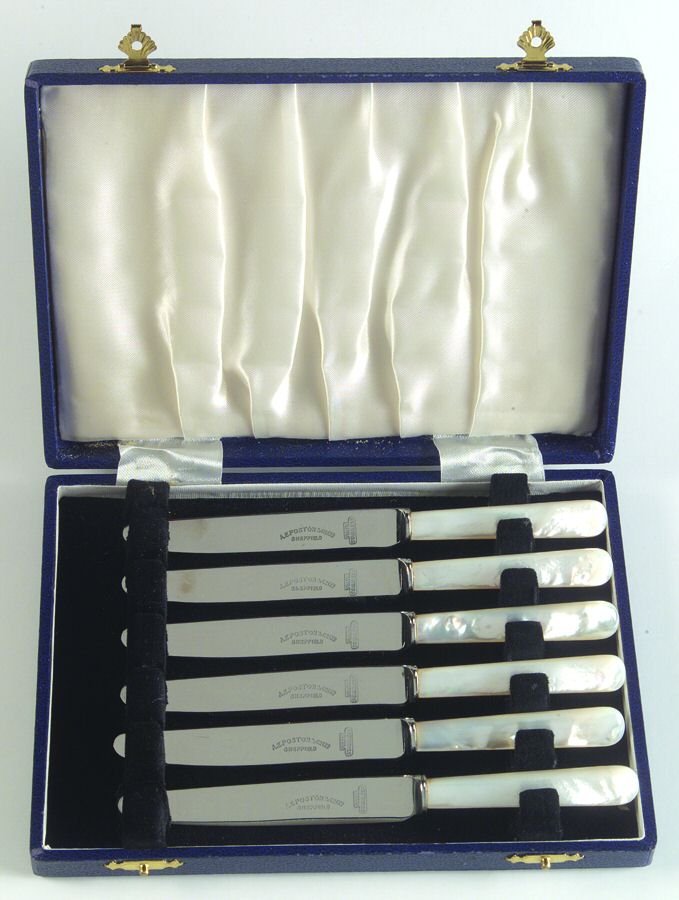 Pearl Handle (Stainless) New French Hollow Handle Butter Spreader Stainless Blade - Set of 6 by Firth-1