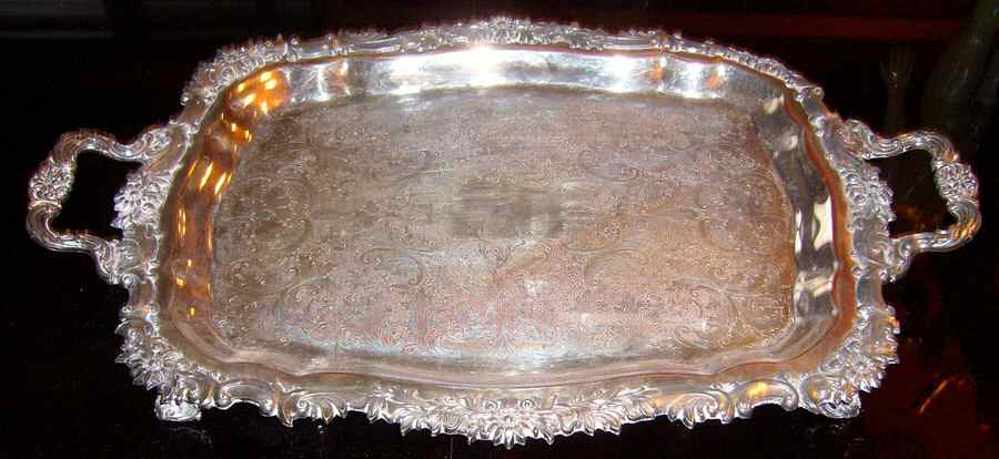 7734 (Silverplate, Hollowware) Large Silverplate Waiter Tray by F B Rogers-1