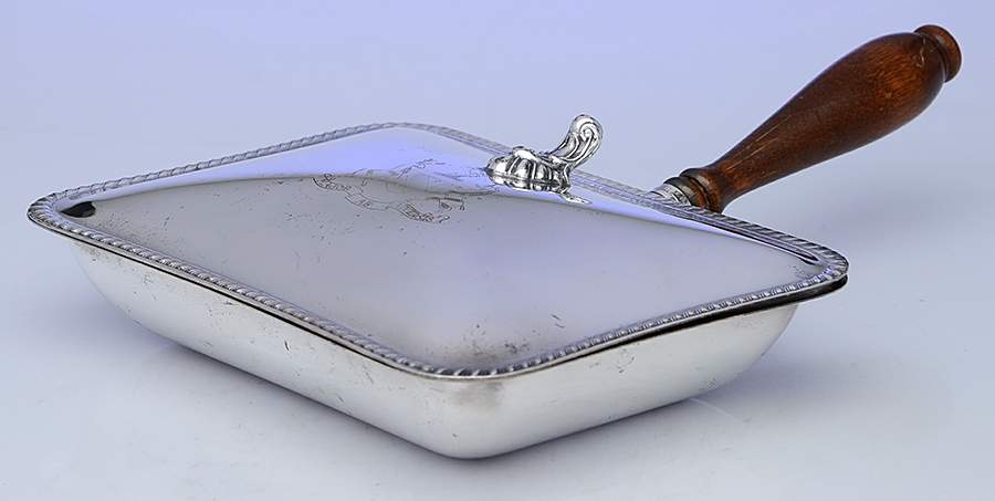 286 (Silverplate, Hollowware) Silent Butler with Hinged Lid by F B Rogers-1