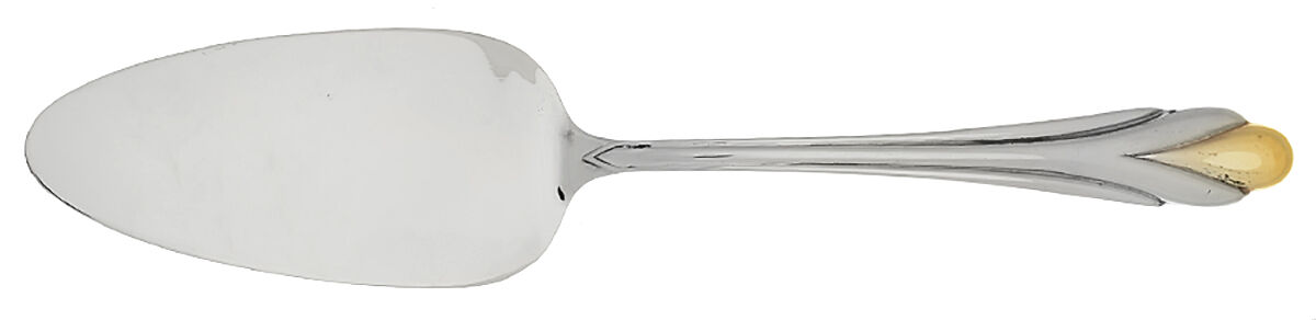 Amore (Stainless, Gold Accent) All Stainless Pie Server by Fortunoff-1