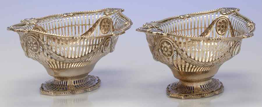 Sterling Hollowware Pair of Footed Baskets by Francis Boone Thomas-1