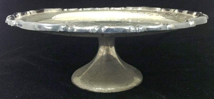 9058 (Silverplate, Hollowware) 11" Diameter Pedestal Cake Stand by F B Rogers-1
