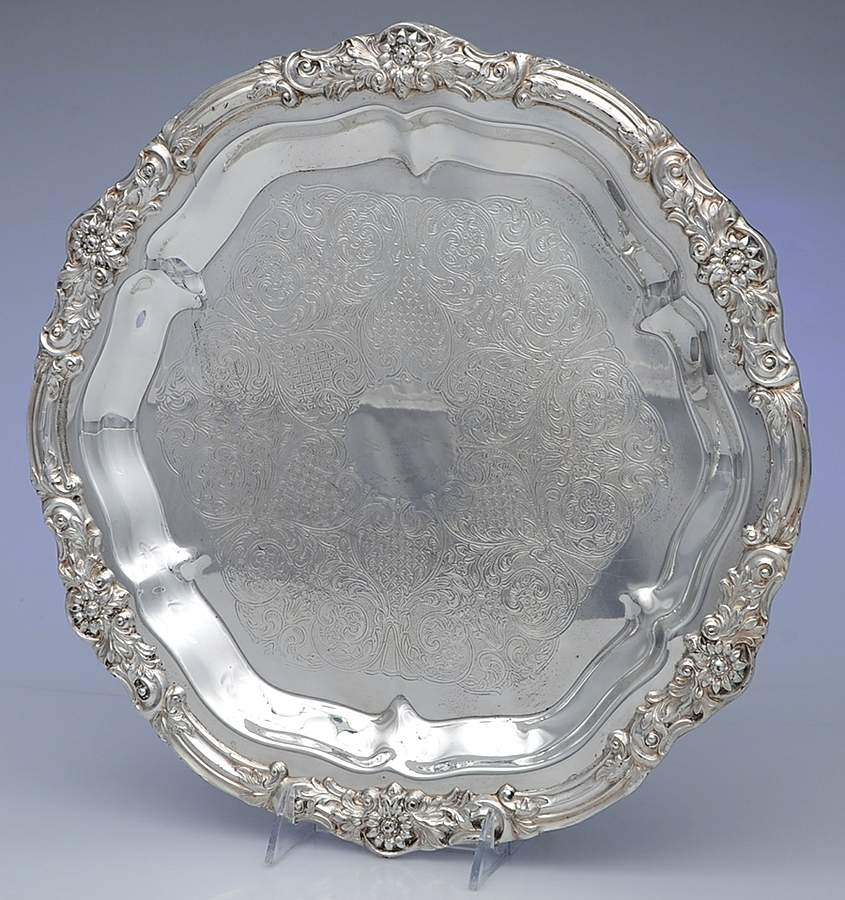 7734 (Silverplate, Hollowware) 14" Round Tray by F B Rogers-1