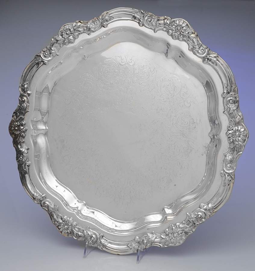 7734 (Silverplate, Hollowware) 16" Round Tray by F B Rogers-1