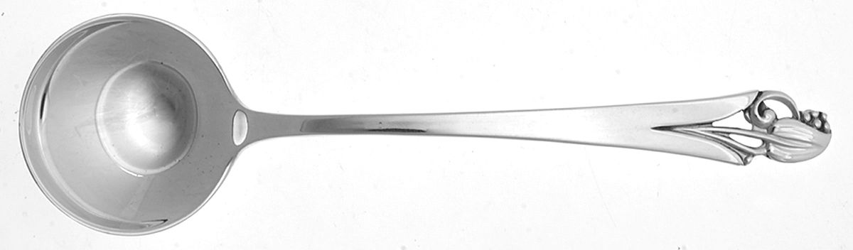 Woodlily (Sterling, 1945, Glossy) Round Bowl Soup Spoon (Bouillon) by Frank Smith-1