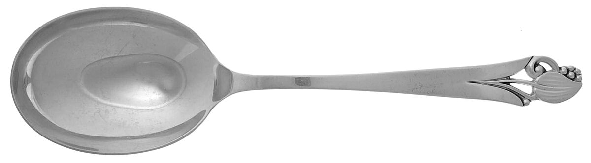 Woodlily (Sterling, 1945, Glossy) Medium Solid Berry/Casserole Spoon by Frank Smith-1