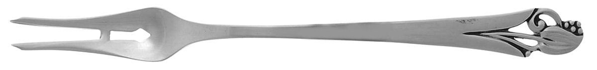 Woodlily (Sterling, 1945, Glossy) Short Handle Pickle/Olive Fork by Frank Smith-1