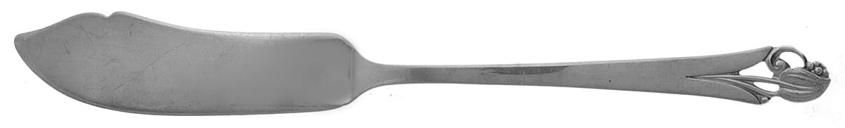 Woodlily (Sterling, 1945, Glossy) Flat Handle Master Butter Knife by Frank Smith-1