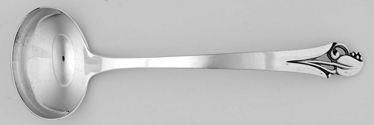 Woodlily (Sterling, 1945, Glossy) Solid Piece Cream Ladle by Frank Smith-1