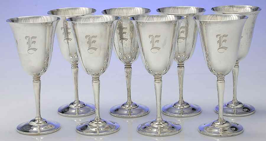 189 (Sterling, Hollowware) Water Goblet - Set of 8 by Frank Smith-1
