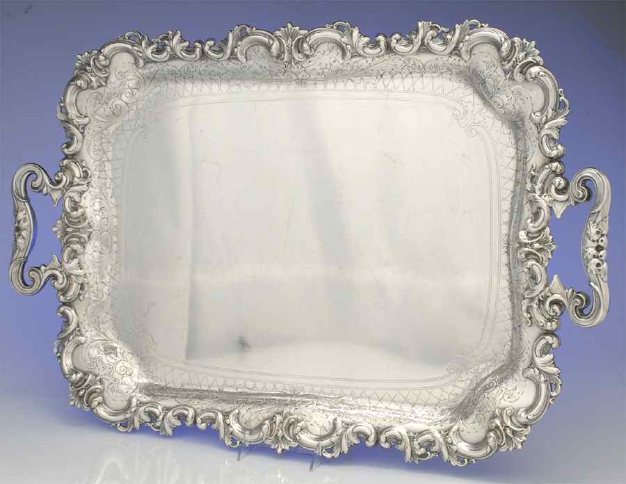 2830 (Sterling, Hollowware) Large Waiter Tray by Frank Smith-1