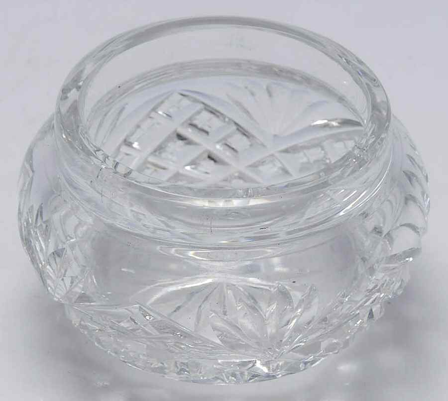 2072 (Sterling, Hollowware) Crystal Powder Jar-No Sterling Lid by Foster & Bailey-1
