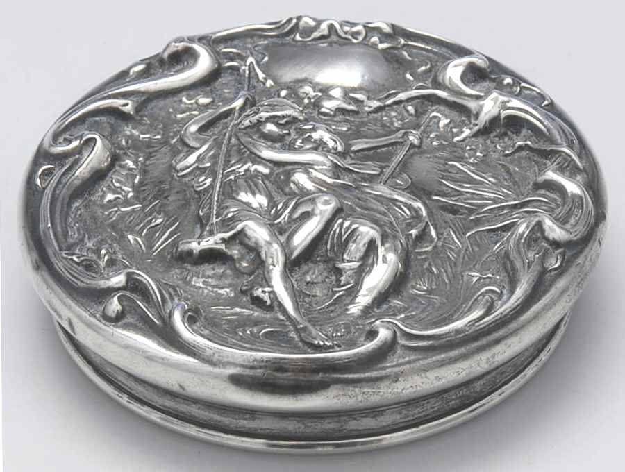 2072 (Sterling, Hollowware) Sterling Lid for Crystal Powder Jar by Foster & Bailey-1