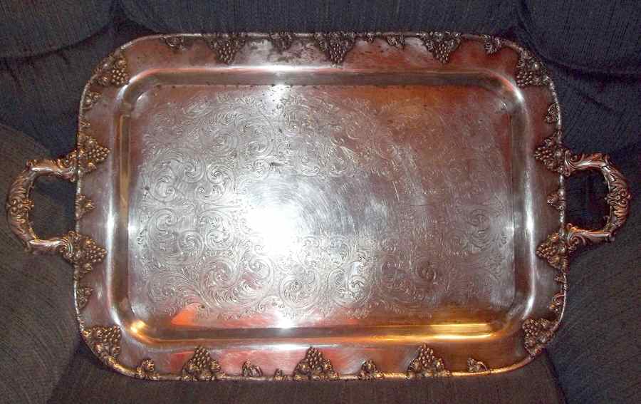8718 (Silverplate, Hollowware) Large Silverplate Waiter Tray by F B Rogers-1