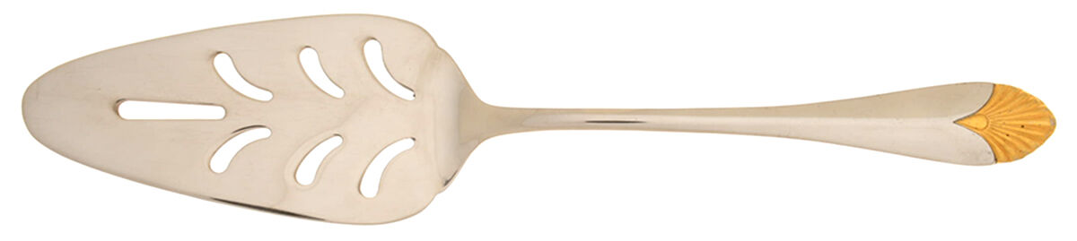 Pulsar (Stainless, Gold Accent) Pierced All Stainless Pie Server by Fortunoff-1