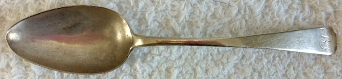 Coin Silver Flatware Tablespoon (Serving Spoon) by H Farnam-1