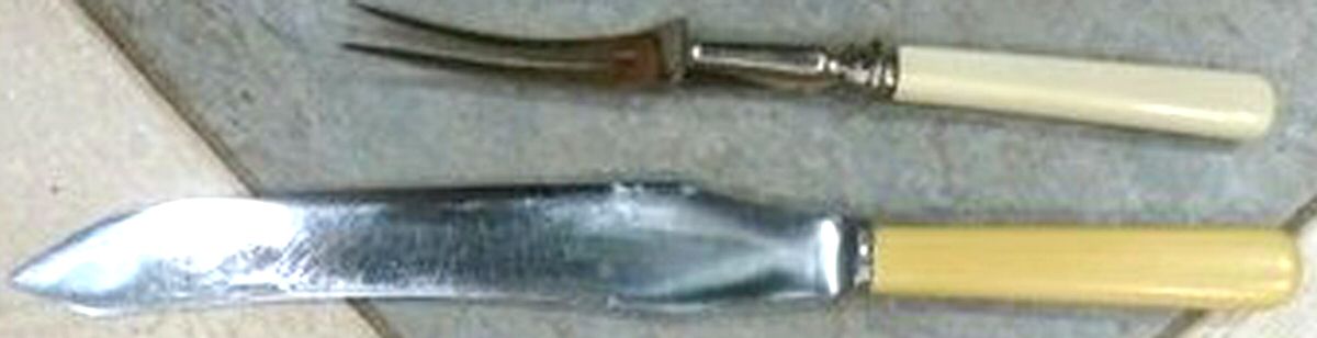 FKC5 (Stainless) Large 2-Piece Roast Carving Set w/Stainless Blade by Frank Cobb-1