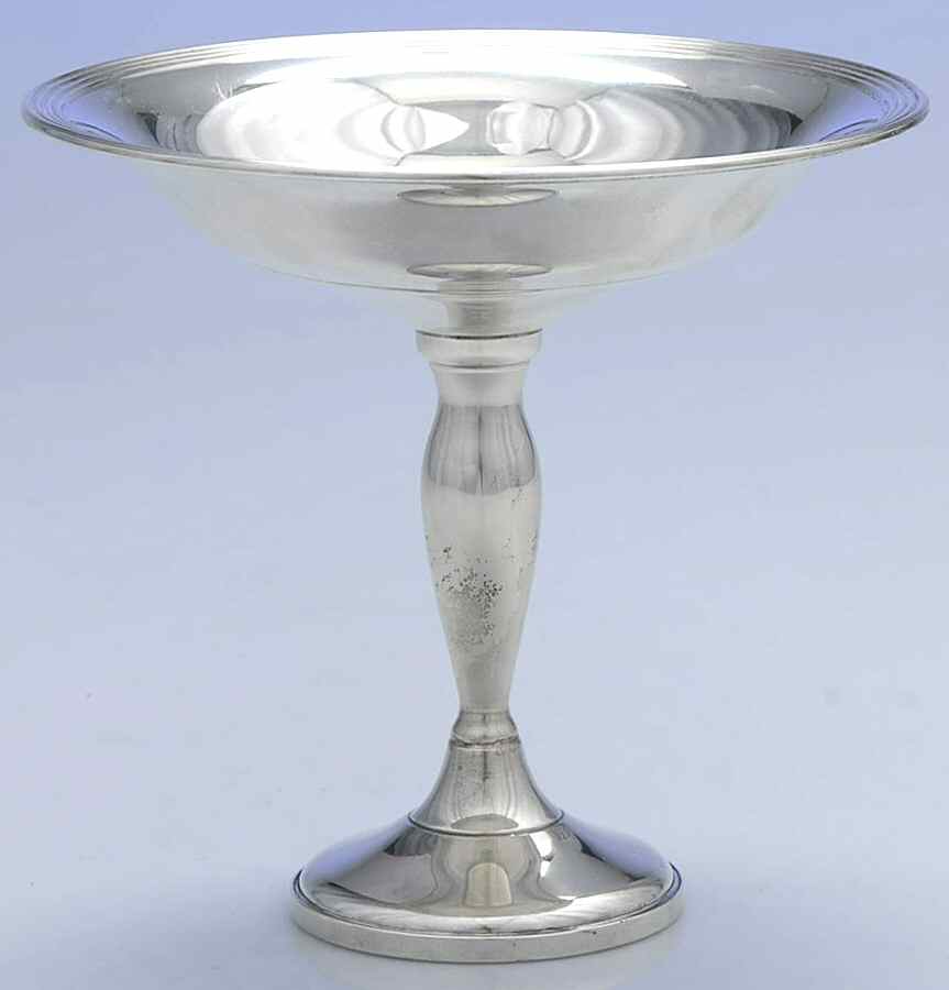 989 (Sterling, Hollowware) Weighted Round Compote (Height X Width) by Fisher Silversmiths-1