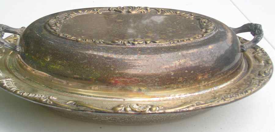 6605 (Silverplate, Hollowware) (2 Pc) 11" Oval Double Vegetable by F B Rogers-1