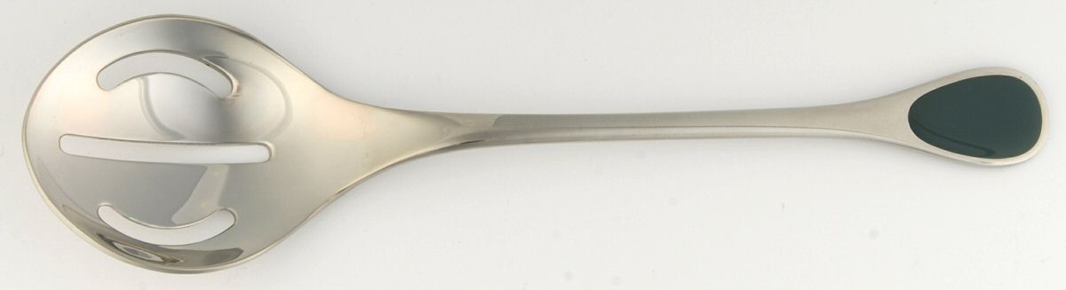 Happy Day-Dark Green (Stainless) Solid Pierced Casserole Spoon by Furst Furosil-1