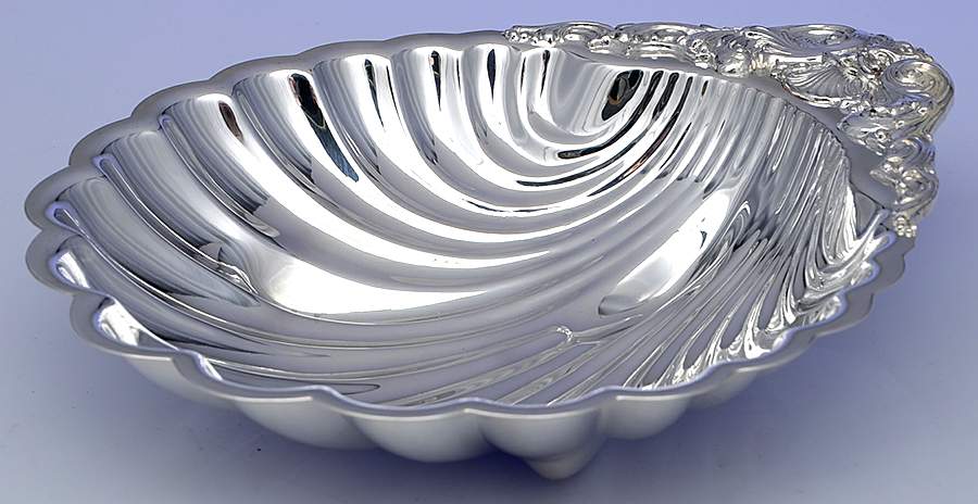 1730 (Silverplate, Hollowware) Silverplate Shell Bon Bon Bowl by F B Rogers-1