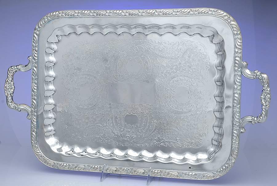 4560 (Silverplate, Hollowware) 16" Waiter Tray by F B Rogers-1