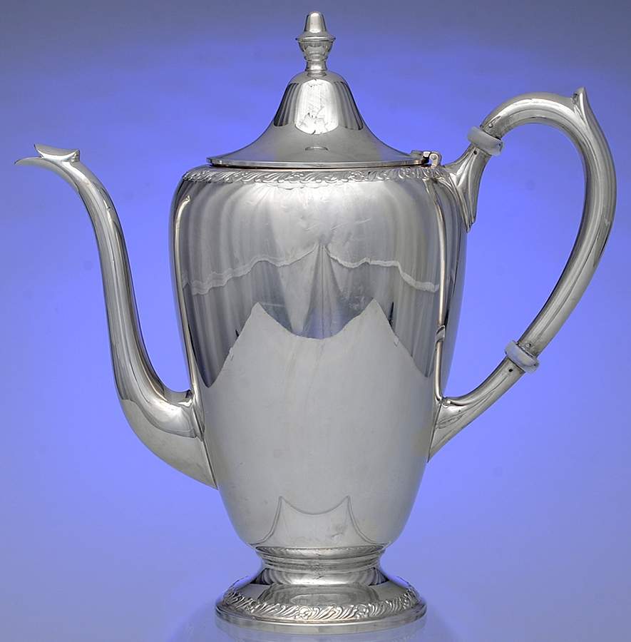 400-Floral (Sterling, Hollowware) Coffee Pot by F B Rogers-1