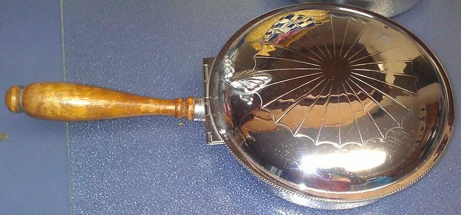 F1B1 (Silverplate, Hollowware) Silent Butler with Hinged Lid by Farber Brothers-1