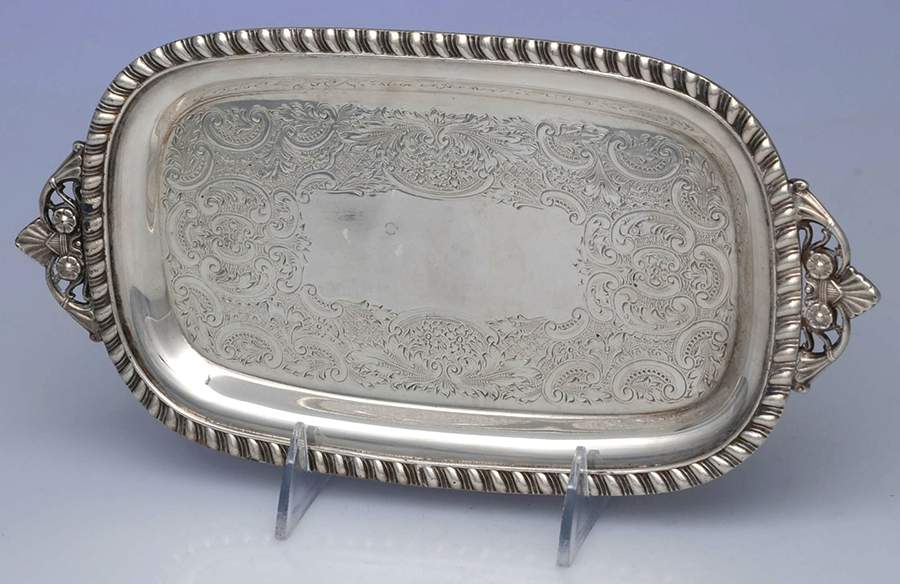 1909 (Silverplate, Hollowware) Silverplate Tray (for Creamer and Sugar Set) by F B Rogers-1