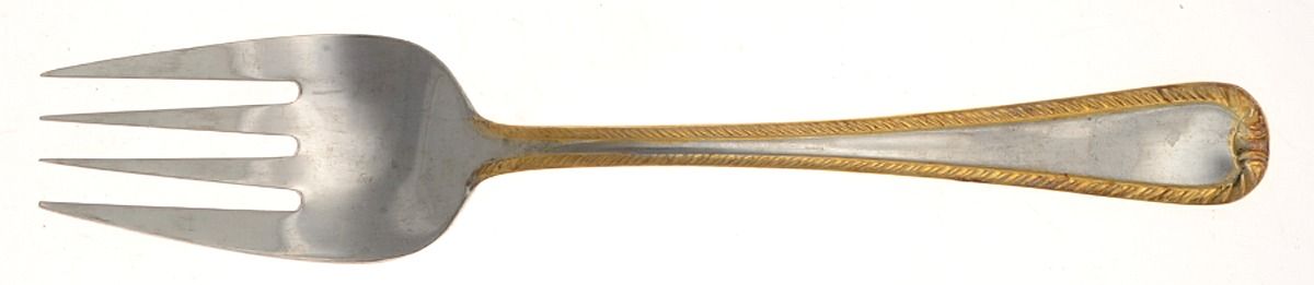 FTU25G (Stainless) Solid Serving Fork by Fortunoff-1