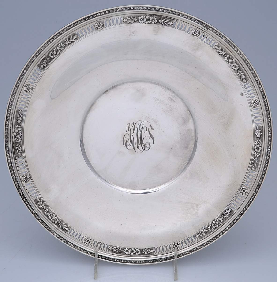 R54-1 (Sterling, Hollowware) 12" Sandwich Plate by Frank Smith-1