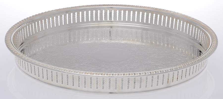 179X (Silverplate, Hollowware) 12" Gallery Tray by F B Rogers-1