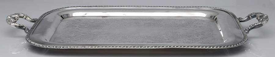 6713 (Silverplate, Hollowware) 21" Waiter Tray by F B Rogers-1