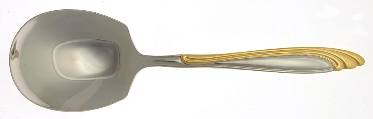 FTU13G (Stainless) Solid Smooth Casserole Spoon by Fortunoff-1