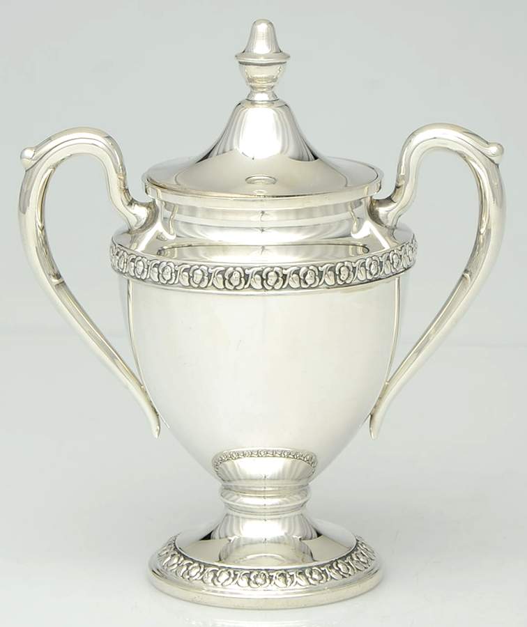 402 (Sterling, Hollowware) Sugar Bowl & Lid by F B Rogers-1