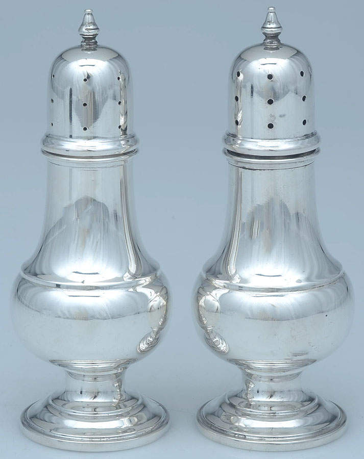119 (Sterling, Hollowware) Salt and Pepper Set by F B Rogers-1