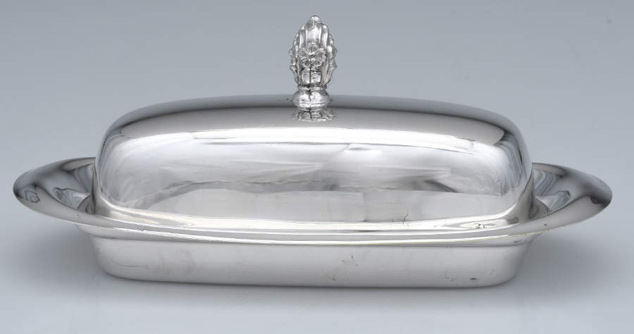 1997 (Silverplate, Hollowware) 1/4 Pound Covered Butter by F B Rogers-1
