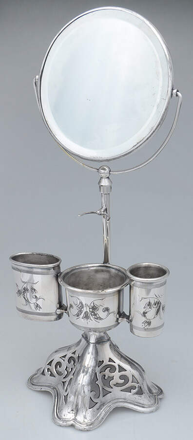 5041 (Silverplate, Hollowware) Shaving Stand w/Detachable Mirror by F B Rogers-1
