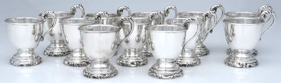 FS61 (Sterling, Hollowware) Punch Cup - Set of 12 by Fabian Silver (House of Glenn)-1