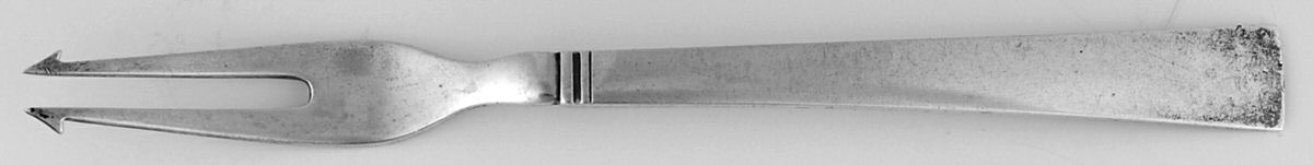 Acadia-Blok (Sterling, 1931) Short Handle Pickle/Olive Fork by Georg Jensen (Denmark)-1