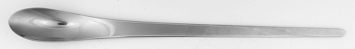 Arne Jacobsen (Stainless, Glossy) Solid Salad Serving Spoon by Georg Jensen (Denmark)-1