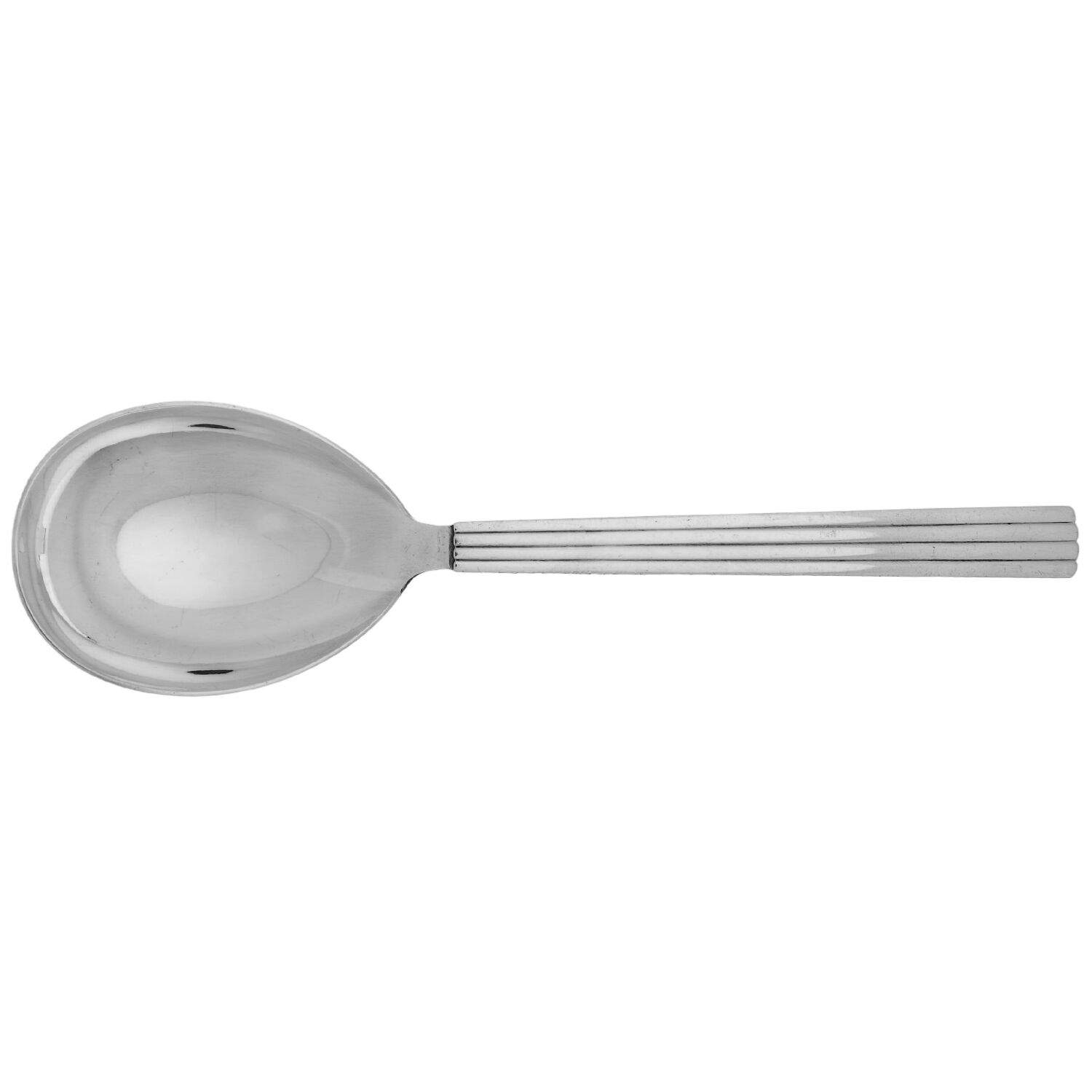 Bernadotte (Sterling, 1939) Salad Serving Spoon Stainless Bowl Medium by Georg Jensen (Denmark)-1