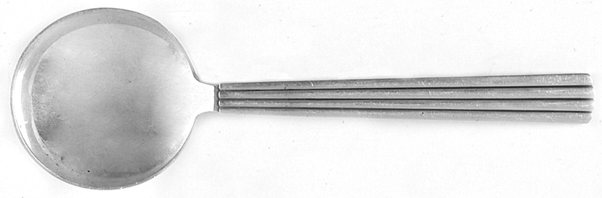 Bernadotte (Sterling, 1939) Round Bowl Soup Spoon (Cream Soup) by Georg Jensen (Denmark)-1