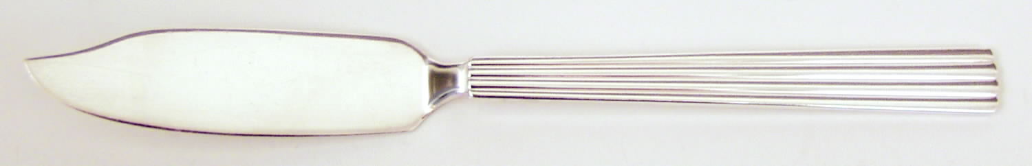 Bernadotte (Silverplate) Individual Solid Fish Knife by Georg Jensen (Denmark)-1