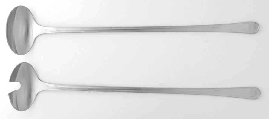 Copenhagen Line (Stainless) (2 Pc) Solid Salad Set by Georg Jensen (Denmark)-1
