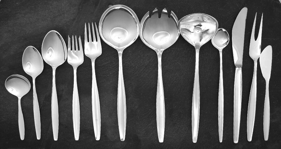 Cypress (Sterling, 1954) 61  Piece Estate Set by Georg Jensen (Denmark)-1