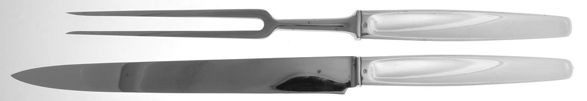 Cypress (Sterling, 1954) Large 2-Piece Roast Carving Set w/Stainless Blade by Georg Jensen (Denmark)-1