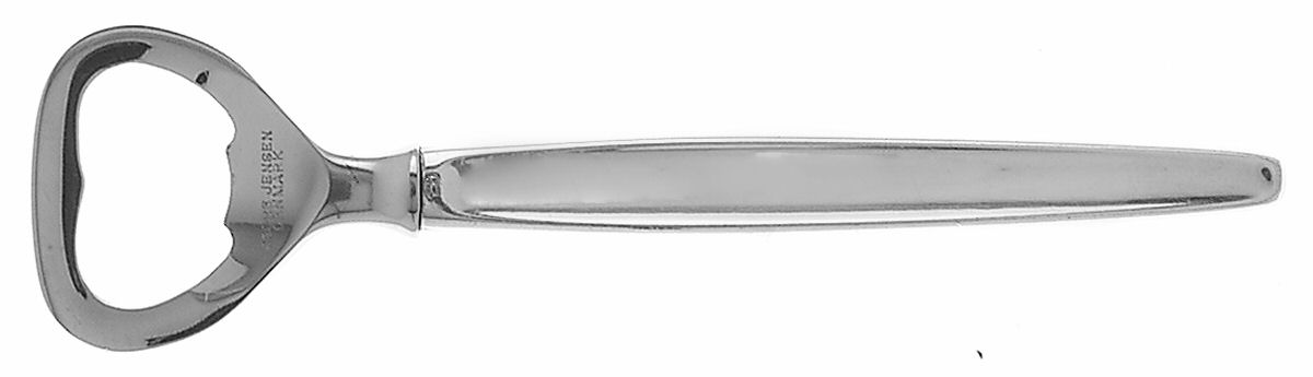 Cypress (Sterling, 1954) Bottle Opener with Stainless Bowl by Georg Jensen (Denmark)-1