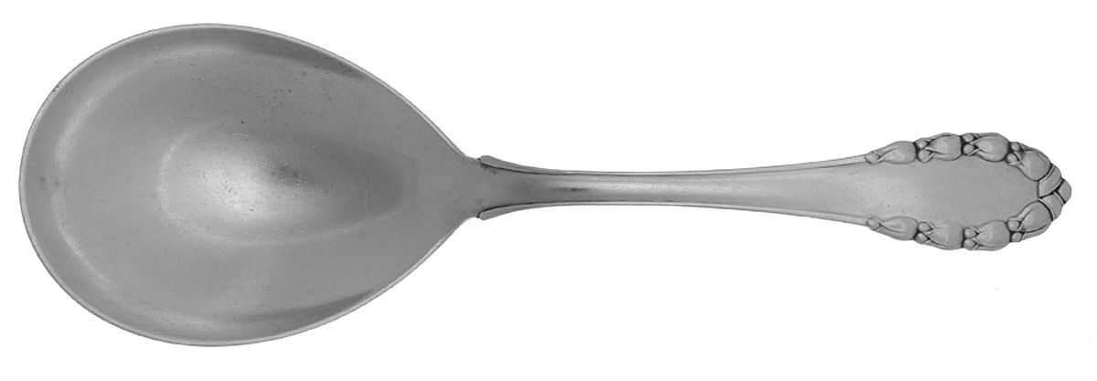 Lily of The Valley-Rose (Sterling) Vegetable Serving Spoon (Solid) by Georg Jensen (Denmark)-1