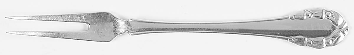Lily of The Valley-Rose (Sterling) Medium 2-Tine Cold Meat Serving Fork by Georg Jensen (Denmark)-1